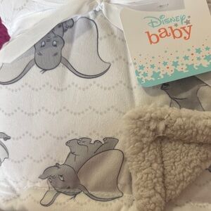 Disney Baby Gray and White Dumbo Blanket